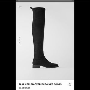 ZARA Flat heeled over the knee boots